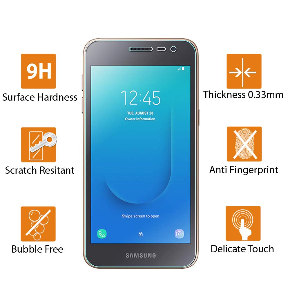 Galaxy J2 Pure (2019) Tempered Clear Glass Screen Protector (Clear)